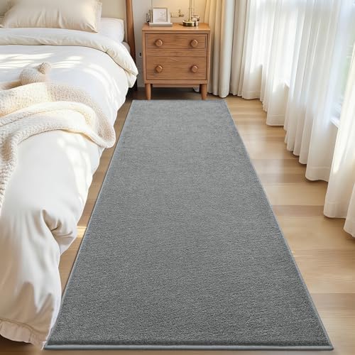 ISEAU 2x8 Soft Runner Rug for Hallway, Washable and Non-Slip, Grey - Image 4