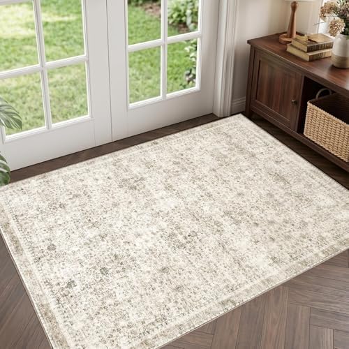 Sasttie 2x3 Area Rugs, Ultra-Soft Washable Rug for Living Room, Beige by SASTTIE