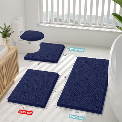 Smiry Bathroom Rugs 120X36, Luxury Chenille Extra Soft Absorbent Bath Mat - Image 2