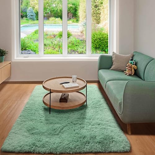 Sage Green Rugs for Kids Bedroom Dorm, 3x5 Fluffy Bedside Soft Area Rug - Image 5