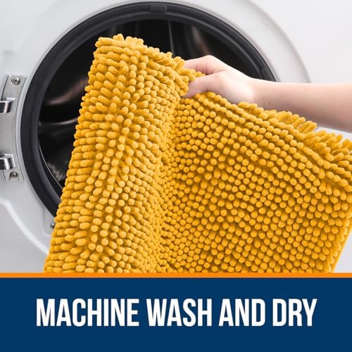 OLANLY Bathroom Runner Rugs 45x27, Extra Soft Absorbent Chenille Bath Rugs - Image 5