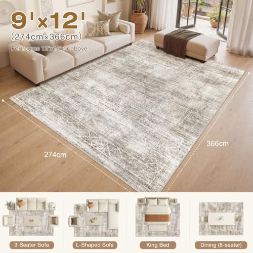 cotiled Boho 9x12 Area Rugs for Living Room: Large Moroccan Washable Rug - Image 2