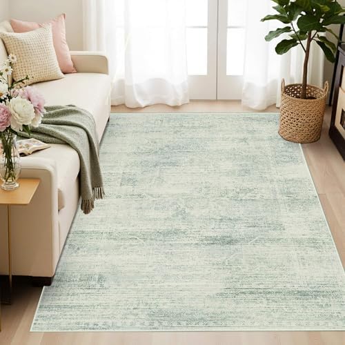 3x5 Entryway Green Area Rugs, Washable Small Rugs for Bedroom by LatteFog