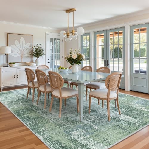 Valenrug Abstract Washable Rugs 8x10 Area Rugs for Living Room, Sage Green - Image 4