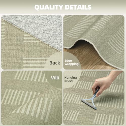 Washable Rugs 8x10 Area Rugs for Living Room,Ultra Soft Faux Wool Retro Carpets,Non Slip Backing,Durable Edge Binding,Stain Resistant,The Large Carpet for Bed Room,Dining Room,Office Decor - Image 4