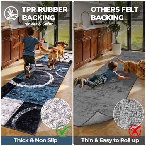 Yamaziot 2x8 Washable Modern Abstract Runner Rug Non-Slip for Hallways - Image 3