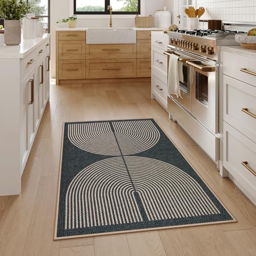 Lahome Rainbow Easy Jute Rugs for Entryway, 32"x48" Black Door Mat Non Slip - Image 6