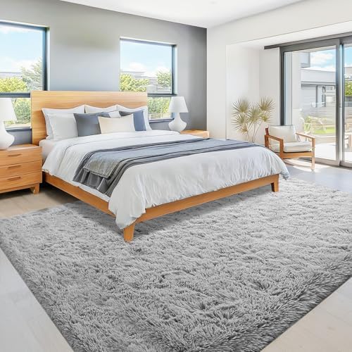 8x10 Area Rugs for Living Room: Fluffy Shag Soft Washable Rug Large Fuzzy Plush Indoor Carpet for Bedroom Nursery Playroom Kids Girls Boys Room (Grey, 8'x10') - Image 6
