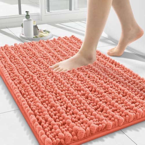 Smiry Bathroom Rugs 24X16, Extra Soft Rubber Backing Chenille Bath Mats by Smiry