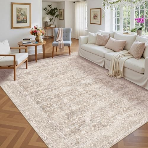 6x9 Beige Rugs for Living Room Large Netural Area Rug for Bedroom by LatteFog