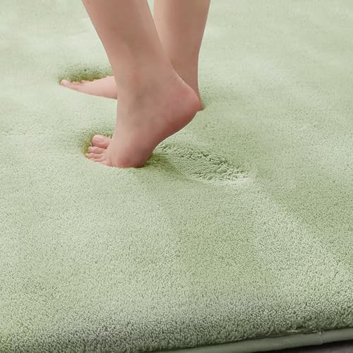MINIDEAR Bathroom Rugs 47x24 Sage Green - Thick Memory Foam Bath Mat, Ultra Soft & Plush Fluffy, Non-Slip, Quick Dry, Absorbent Washable Floor Microfiber Mat for Tub, Home Decor Accessories - Image 6