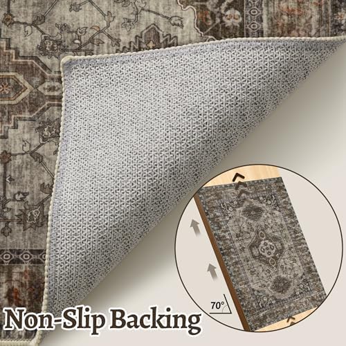 Tangsoo Oriental 3x5 Washable Area Rugs, Vintage Non Slip Accent Rug - Image 4