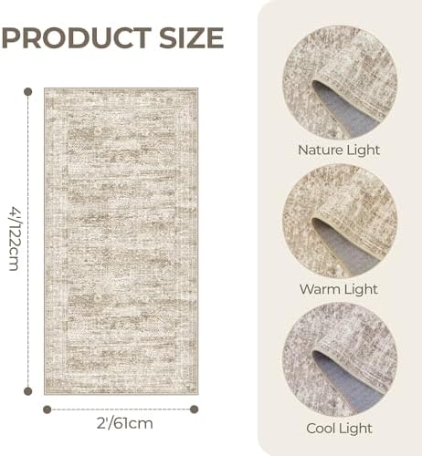 2x4 Rug Runners for Hallways Non Slip,Brown - Image 2