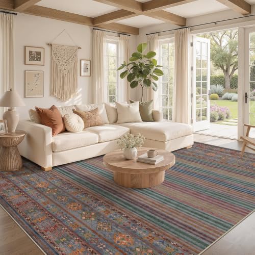 Nakagishi Boho 5x7 Area Rug Living Room Rugs Machine Washable Multi Color - Image 2
