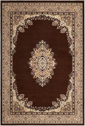 Unique Loom Reza Collection Area Rug - Washington (10' x 14' 1" Rectangle Brown/Black) - Image 3