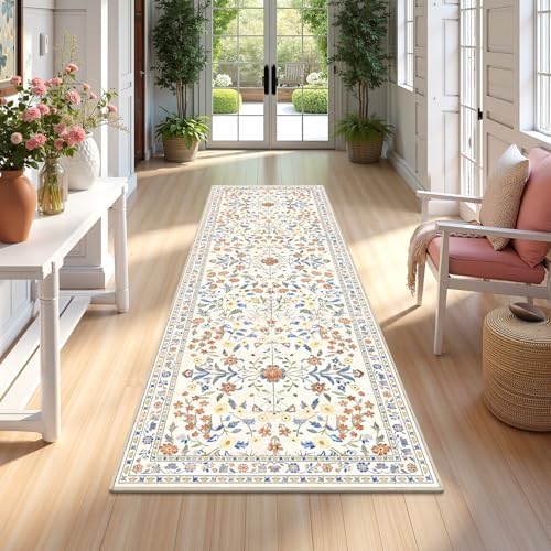 Yamaziot 2x6 Washable Hallway Runner Rug Non Slip Carpet, Colorful Beige by Yamaziot