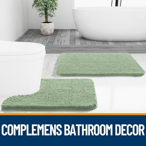 OLANLY Bathroom Rugs 34x21, Extra Soft Absorbent Chenille Bath Rugs - Image 7