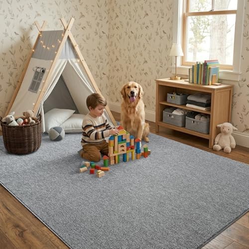 4x6 Grey Area Rug Washable Non-Slip Soft Thin for Bedroom Living Room - Image 3
