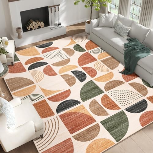 MUJOO 9x12 Area Rugs,Washable Rug Non Slip Modern Abstract Large Boho by MUJOO