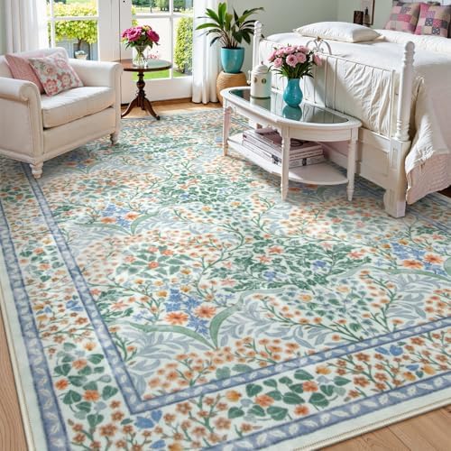Lahome Washable Rugs 8x10, Soft Green 8x10 Rugs for Living Room Bedroom - Image 3