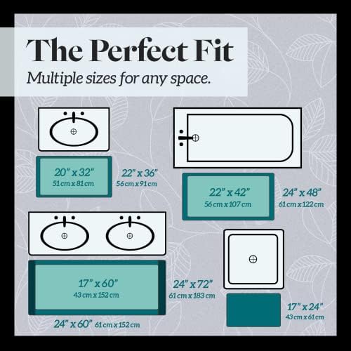 Memory Foam Bath Mat Non Slip Absorbent Super Cozy Velvet Bathroom Rug Carpet (22 inches X 42 inches, Caribbean Sea) - Image 2