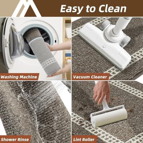 COSY HOMEER Kitchen Rugs Sets of 2 Non-Slip Washable,20"x30"+20"x48" - Image 7