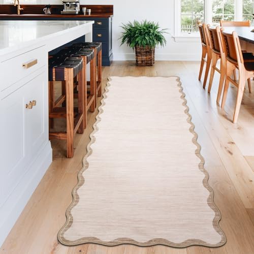GarveeHome Scalloped Runner Rug for Hallways 2'6"x8' Washable Non Slip - Image 3