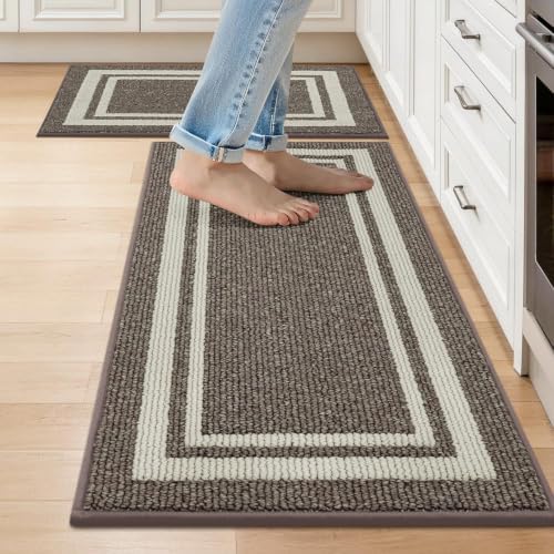 COSY HOMEER Kitchen Rugs Sets of 2 Non-Slip Washable,20"x30"+20"x48" by COSYHOMEER