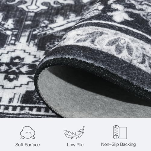 9x12 Area Rugs for Living Room, Black Washable Non-Slip Large Carpet - Image 7
