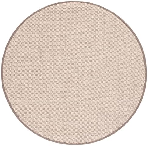 SAFAVIEH Natural Fiber Round Rug 8' Textured, Marble & Khaki NF143E - Image 3