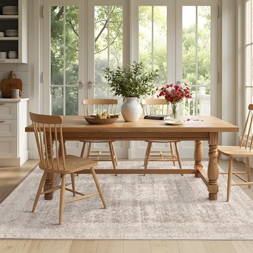 5x7 Beige Rug for Living Room，Washable Area Rugs for Bedroom - Image 5