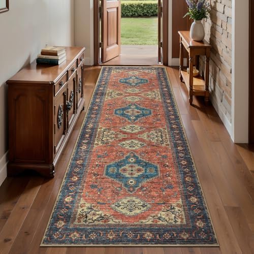 Tangsoo 2.6x8 Washable Runner Rug for Hallway, Non Slip Vintage Runner Rug by Tangsoo
