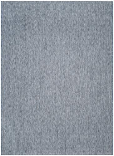 SAFAVIEH Outdoor Area Rug 8x11 - Courtyard Collection - Large, Coastal Design, Navy & Grey, Durable & Easy Cleaning, Ideal for Patio, Entryway, Mudroom, Backyard (CY8022-36821) - Image 3