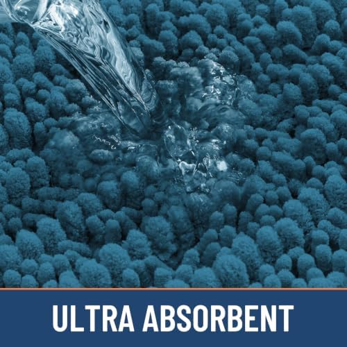 Smiry Bathroom Rugs 40X32, Extra Soft Rubber Backing Chenille Bath Mats - Image 5