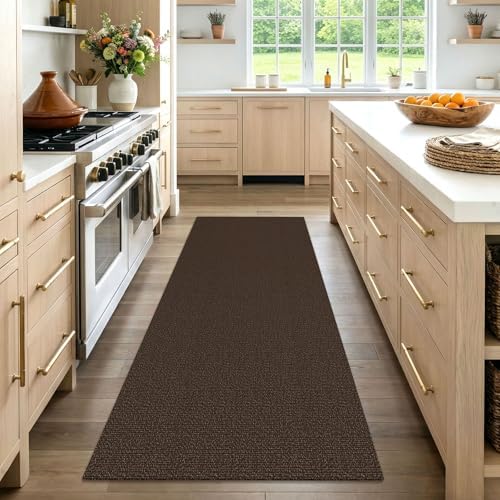 EARTHALL Washable Runner Rug, Non Slip Entry Runner, 3x7 Ft, Brown/Coffee - Image 5