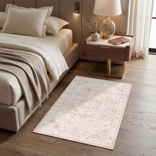 Garvee Pink Boho Washable 2x3 Rug for Entryway Door Mat - Image 3