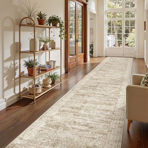 2'6 x 16' Runner Rug Non Slip,Washable Kitchen Rugs,Brown - Image 3