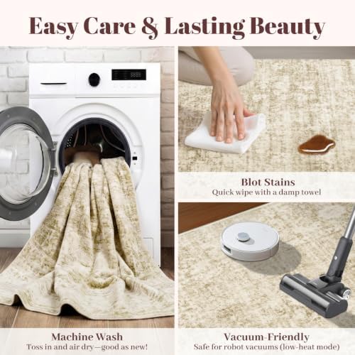 Homemate Washable Rug 5x7 Area Rugs - Vintage Rugs for Living Room - Image 5