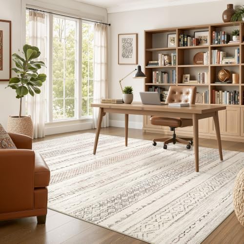Nakagishi 10x12 Area Rug Living Room: Washable Boho Large Neutral Modern Soft Stain Resistant Farmhouse Indoor Floor Rug Non Slip Accent Carpet for Bedroom Nursery Kids Playroom Office- Colorful - Image 5