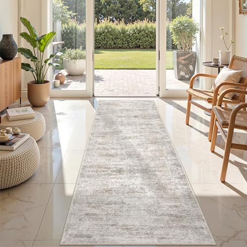 2'6 x 8' Runner Rug Non Slip,Washable Kitchen Rugs,Taupe - Image 5
