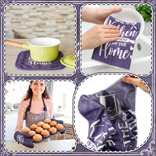 Fourluoo 10 Pcs Purple Kitchen Decor Set - Image 6