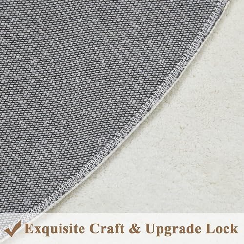 Topotdor Round ABC Area Rug,40 Inch Soft Floor Carpet,White - Image 5