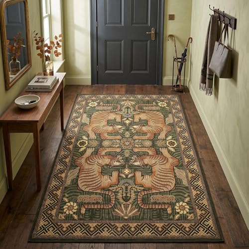 GarveeHome 3x5 Tiger Washable Rug Entryway Boho Bedroom Non Slip Vintage - Image 2