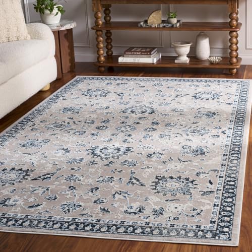 SAFAVIEH Parker Area Rug 5'3"x7'6", Textured Ivory & Navy PRK158E by Unknown