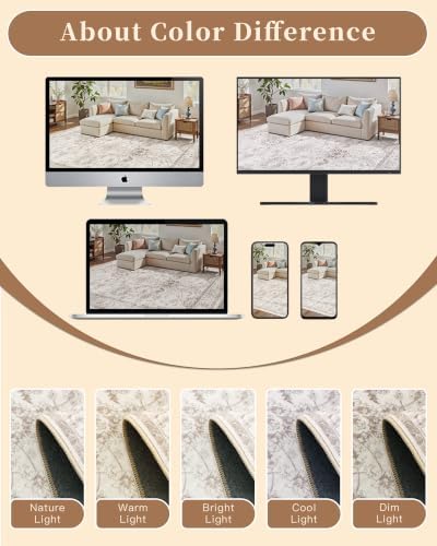 Madane Runner Rug 3x12 for Hallway, Kitchen Non-Slip Runner Rug Brown/Ivory - Image 6
