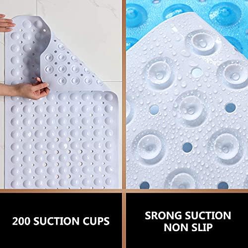 Sheepping Baby Bath Mat Non Slip Extra Long Bathtub Mat for Kids 40 X 16 Inch - Eco Friendly Bath Tub Mat with 200 Big Suction Cups,Machine Washable Shower Mat (White) - Image 4