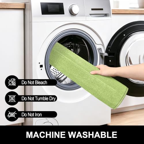 Memory Foam Bath Mat 24" x 16", Ultra Soft Absorbent Bathroom Rug Non Slip, Machine Washable Bath Rug for Bathroom, Shower and Tub,Green - Image 6