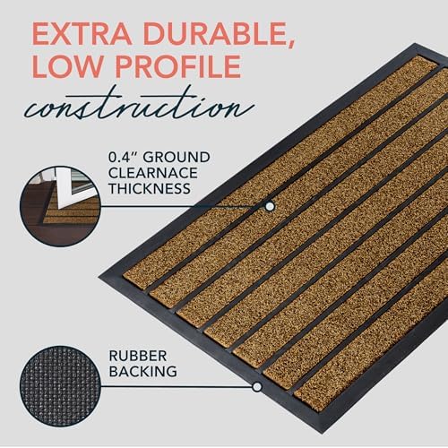 ubdyo Extra Durable Door Mat Outside Entrance (30" x 17", Bright Brown) - Image 4