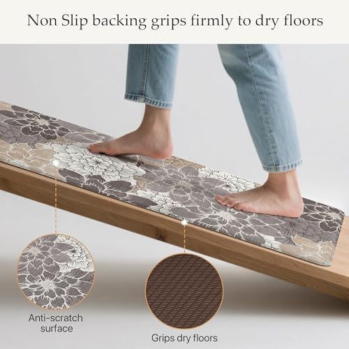 GENIMO Anti Fatigue Kitchen Mats for Floor 23"X71",Runner Rug,Coffee Brown - Image 3