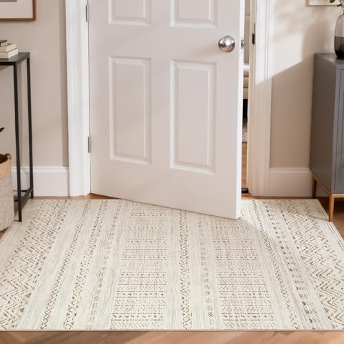 cotiled Washable 3x5 Entryway Rugs: Boho Moroccan Soft Small Rug - Image 5